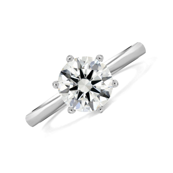 Six Prongs Gradient Round Solitaire Ring