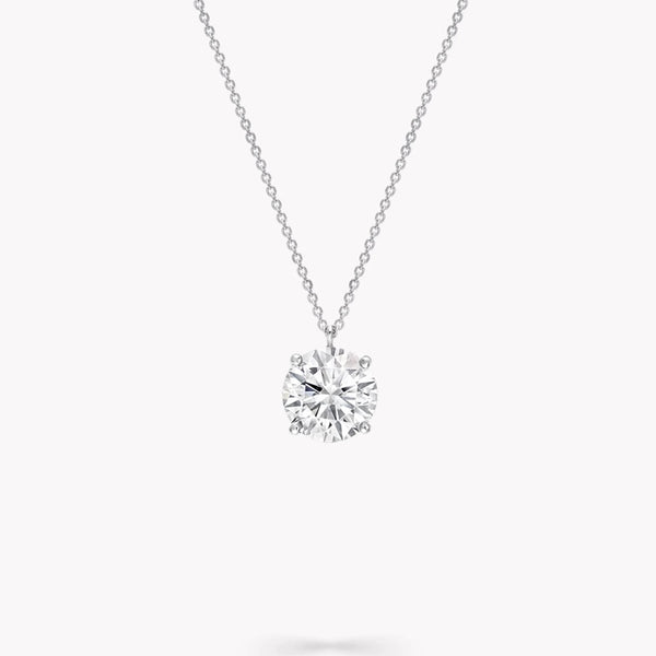 1ct Round Solitaire Dangly Necklace