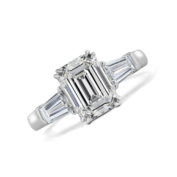 Classic Emerald Three Stones Ring