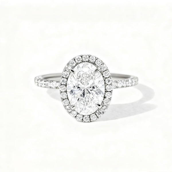 Oval Halo Pave Ring