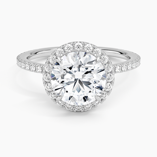 Round Halo Pave Ring