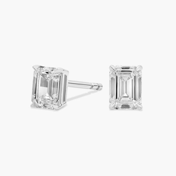 Emerald Solitaire Studs