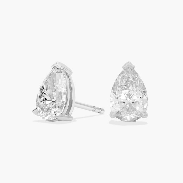 Pear Solitaire Studs